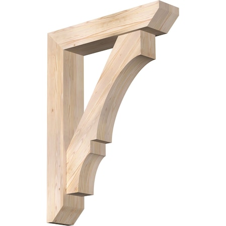 Ekena Millwork Balboa Slat Smooth Bracket w/ Offset Brace, Douglas Fir, 7 1/2"W x 36"D x 48"H BKT0806X36X48BOA06SDF